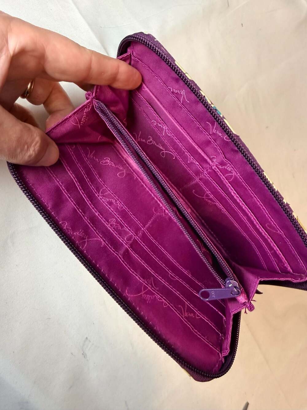 Vera Bradley Quilted Zip Around Accordion Wallet in Plum Crazy - Picture 11 of 11
